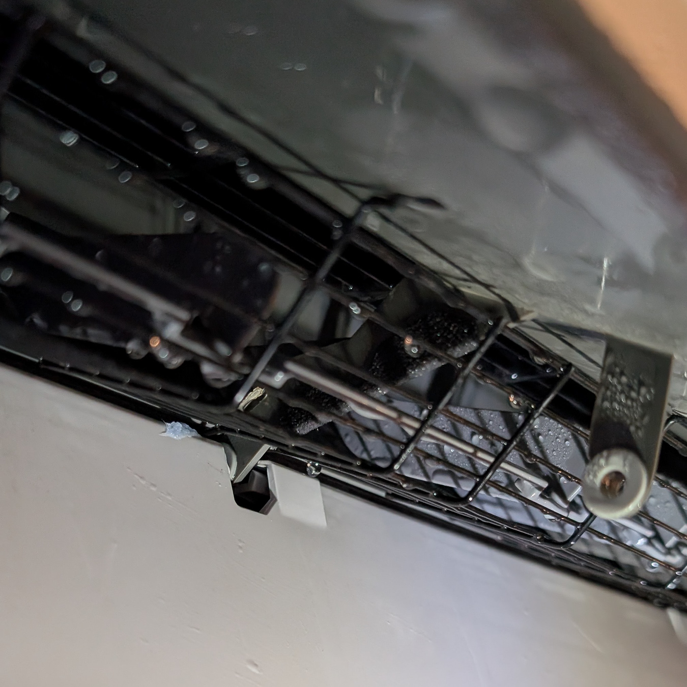 Close-up view of an air conditioning unit after professional cleaning